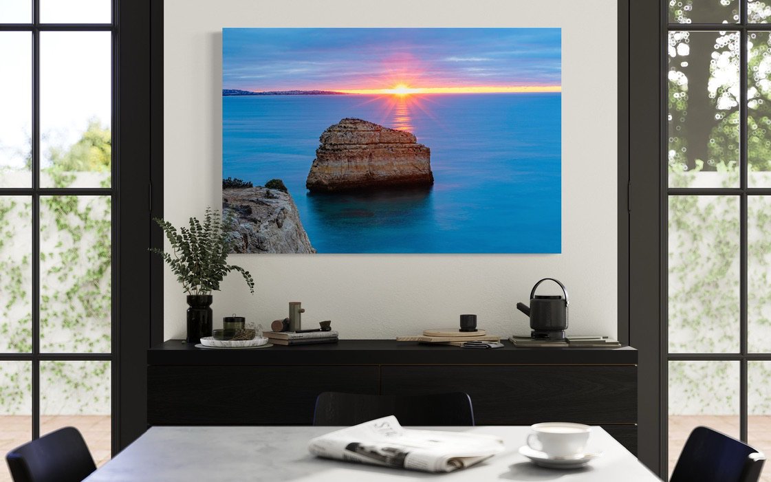 Canvas Wall Art of Sunburst, Sunrise in Algarve, Portugal..jpg