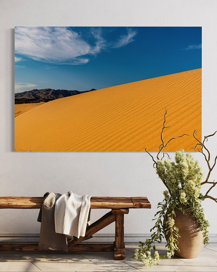 Death Valley Canvas Print over Bench in Home.jpg