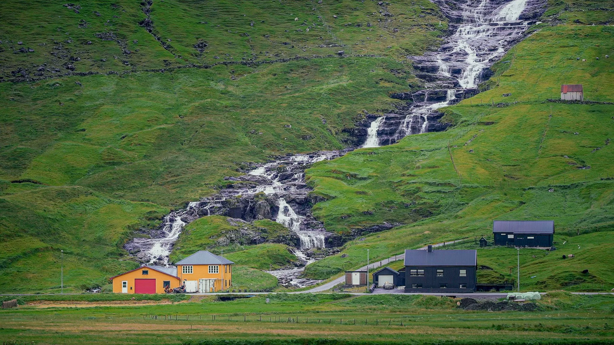 Peace in a Waterfall’s Embrace Faroe Islands Waterfall