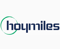 Hoymiles logo with the company name in blue and a green circular design.