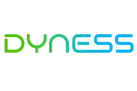 Dyness logo with green and blue text