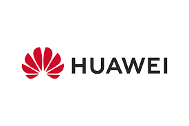 Huawei logo with red flower-like icon and black text