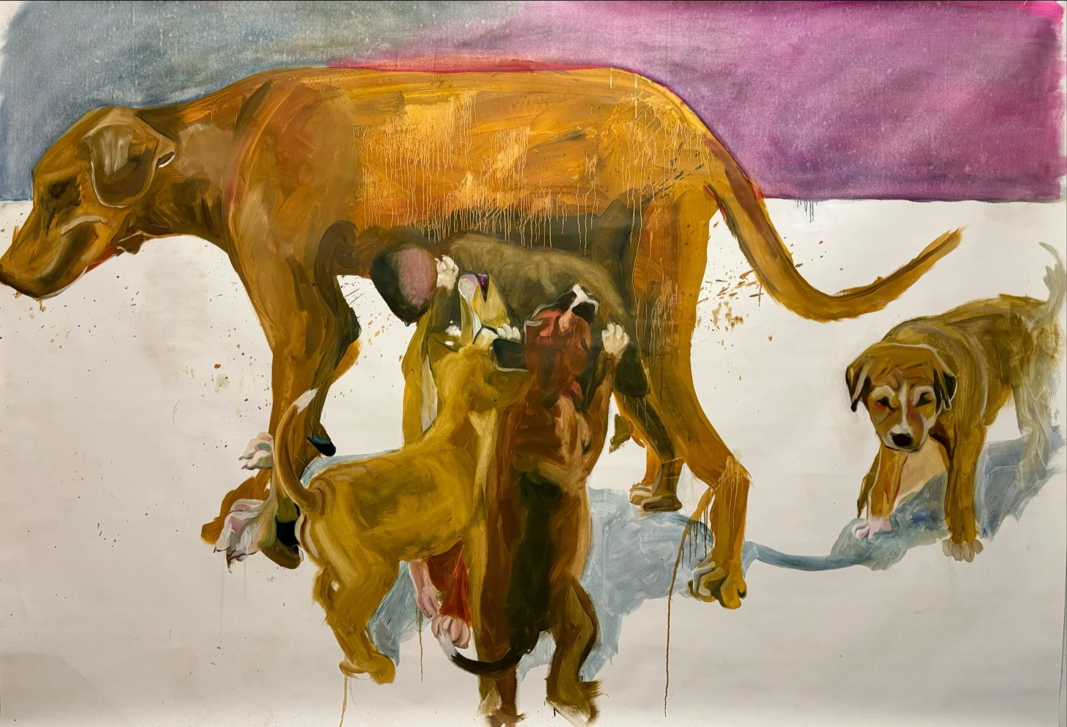 "Struggle for Milk" - oil on canvas - 210x150 cm