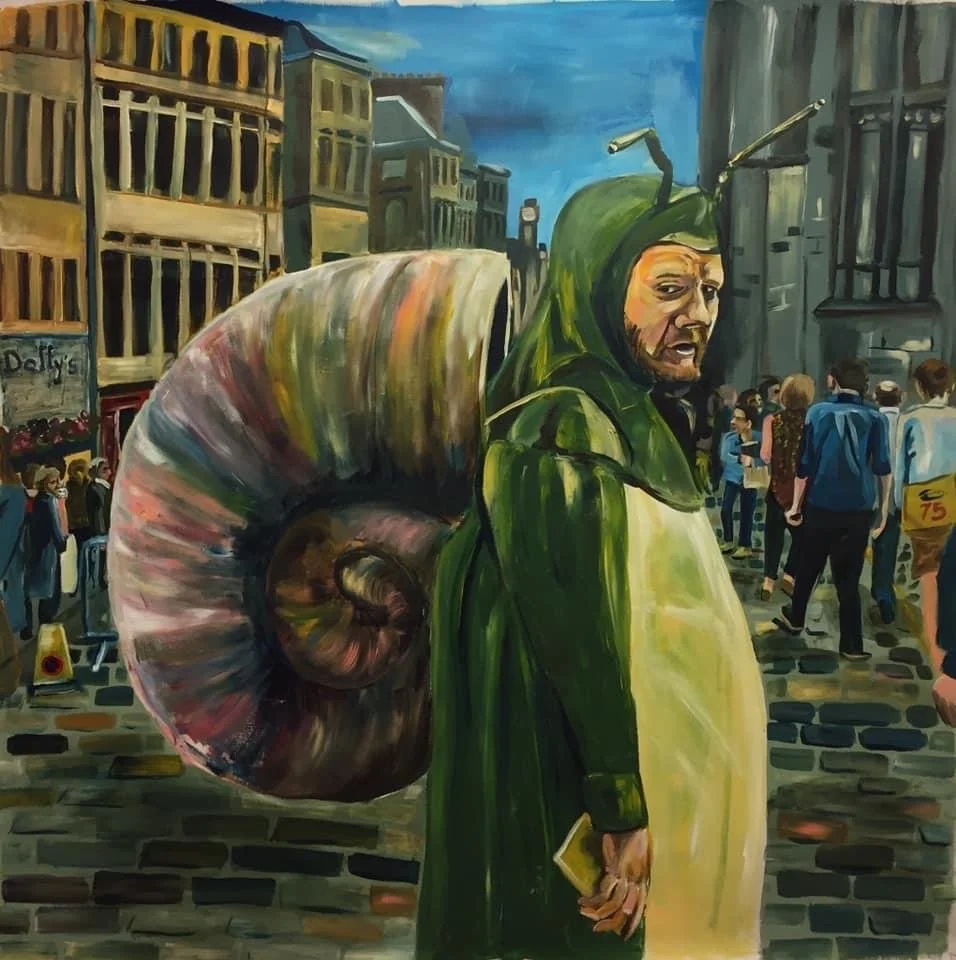 "Snailman" - acrylics on canvas - 150x150 cm