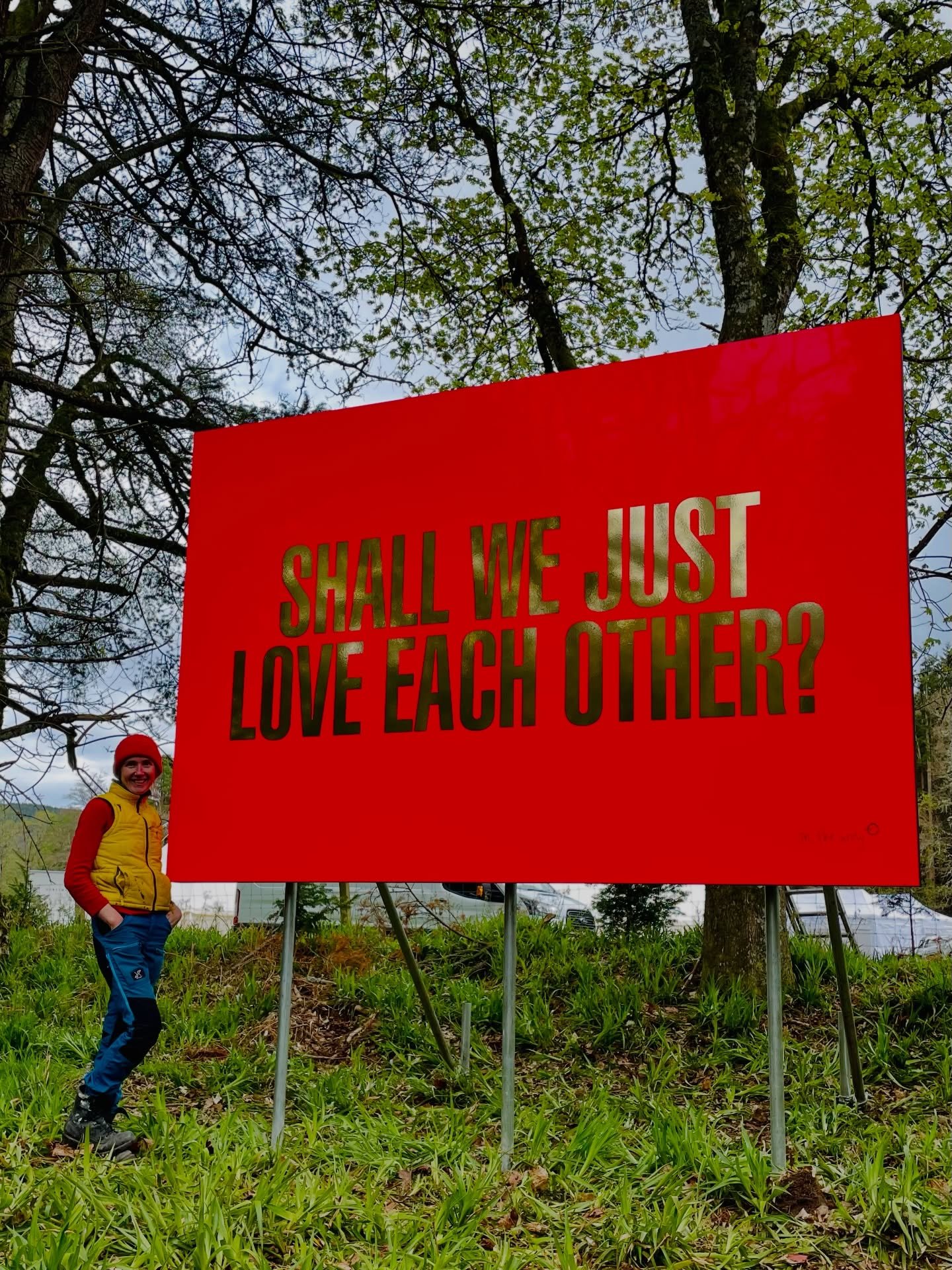 Is love standing shyly, awkwardly, knees-bent - next to a bright, bold, gold and neon pink declaration-suggestion&hellip;?

Or is it something quieter, gentler, less showy&hellip;

&hellip;more about showing up&hellip;?

Less front of house&hellip;

