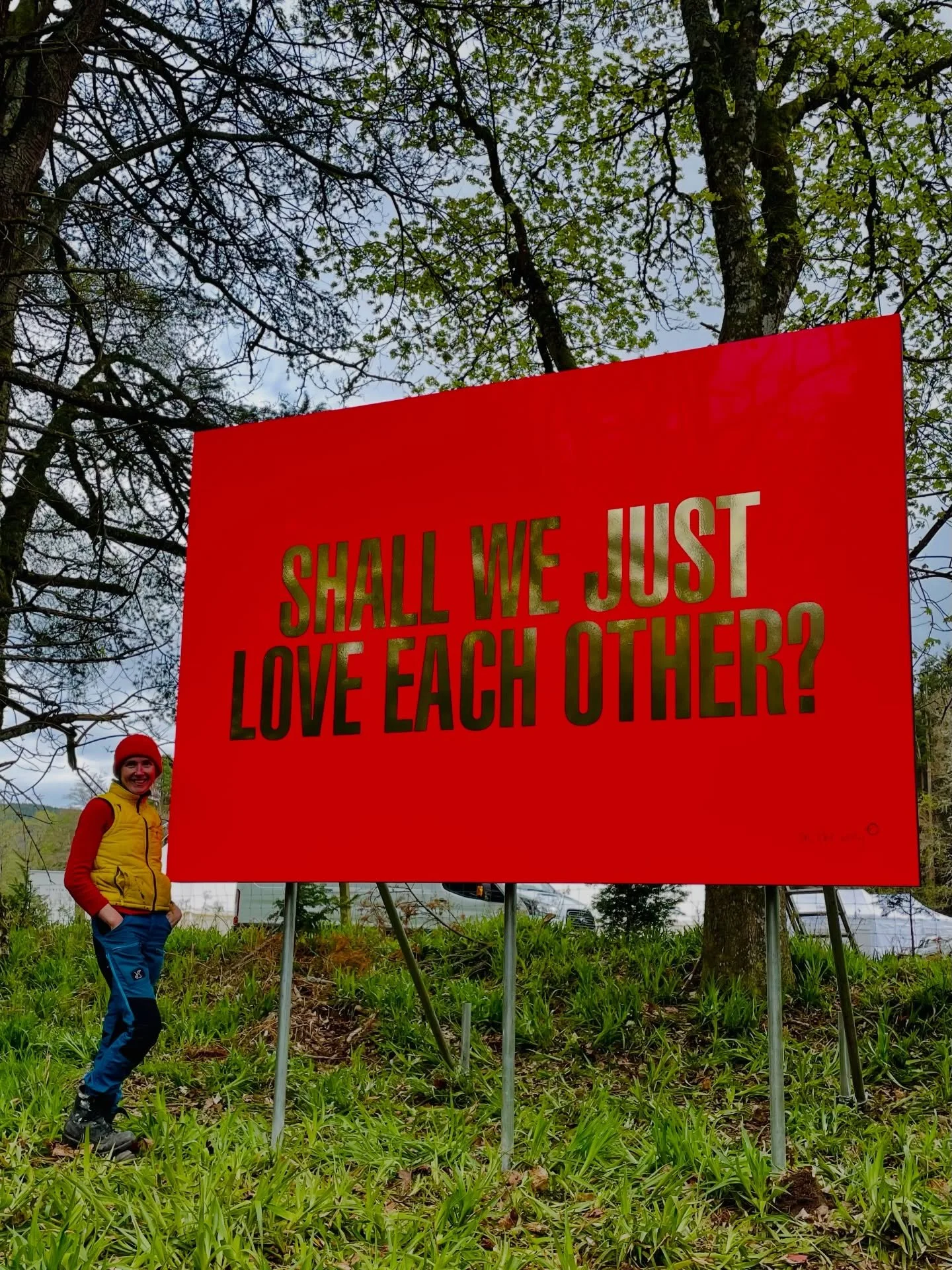 Is love standing shyly, awkwardly, knees-bent - next to a bright, bold, gold and neon pink declaration-suggestion&hellip;?

Or is it something quieter, gentler, less showy&hellip;

&hellip;more about showing up&hellip;?

Less front of house&hellip;

