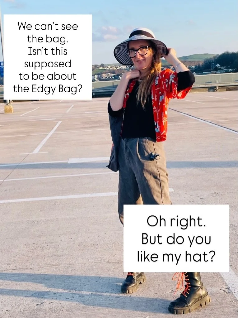 Standard photoshoot out-takes when working with budget, amateur models 😉

Fortunately it doesn&rsquo;t seem to be impacting sales in any massive way - just a handful of Edgy Bags left in stock (across all current colour-ways) 🥳