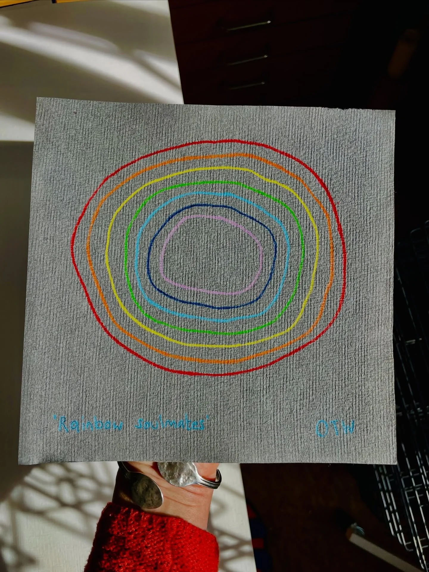 A round-up of studio gubbins and goings on over the last few weeks&hellip; 

&hellip;from trying and only half succeeding to photograph &lsquo;rainbow soulmates&rsquo; (first slide) a little analogue crayon sketch&hellip;

&hellip;through to the weep