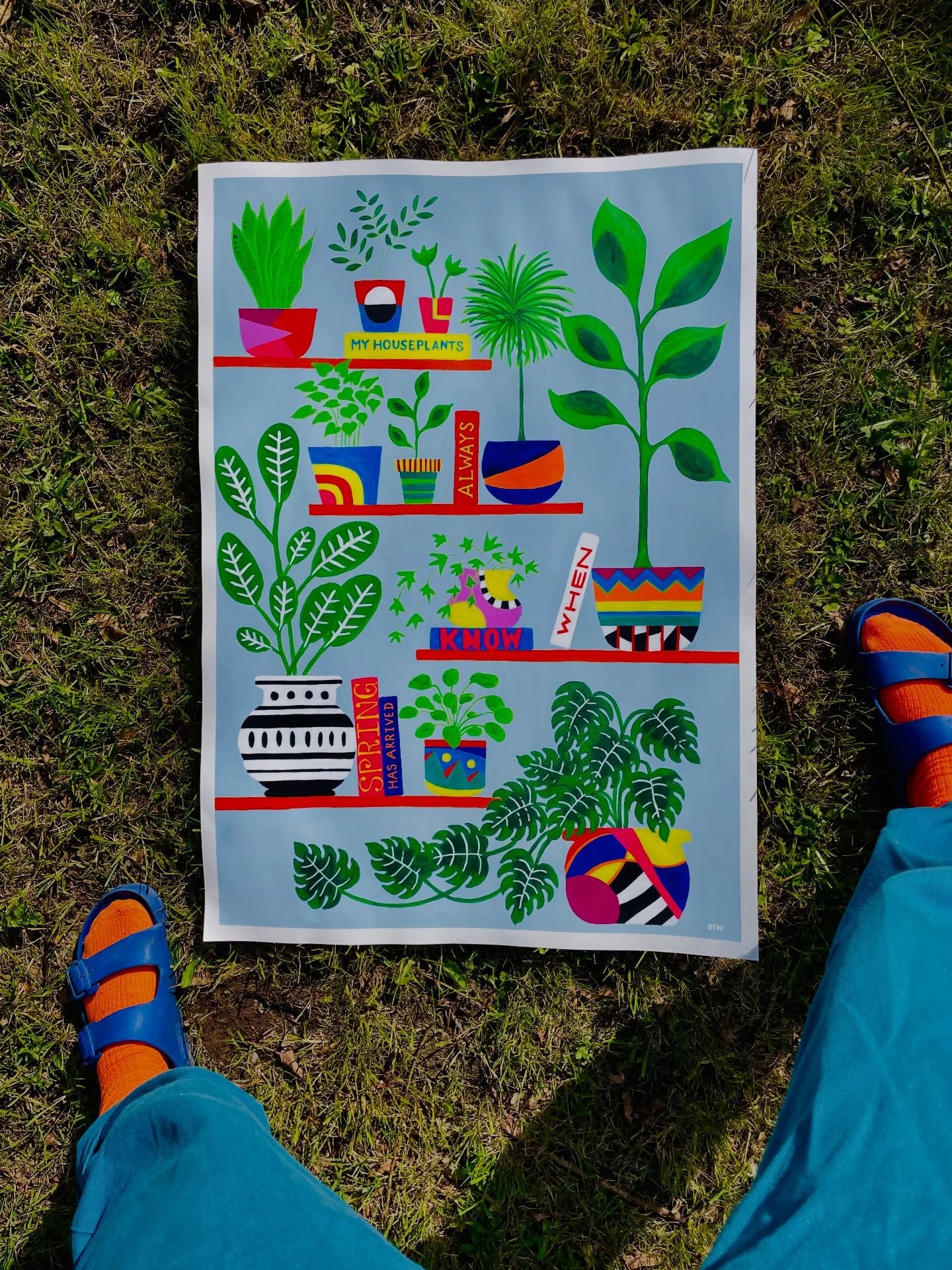 🥁🥁🥁 New work! 🥁🥁🥁

&lsquo;My houseplants always know when Spring has arrived&rsquo;

Acrylic and Posca pen on sumptuous 250gsm &lsquo;posh&rsquo; paper with a lovely cross-hatch weave&hellip;

The original is A1, available as (unframed) fine ar