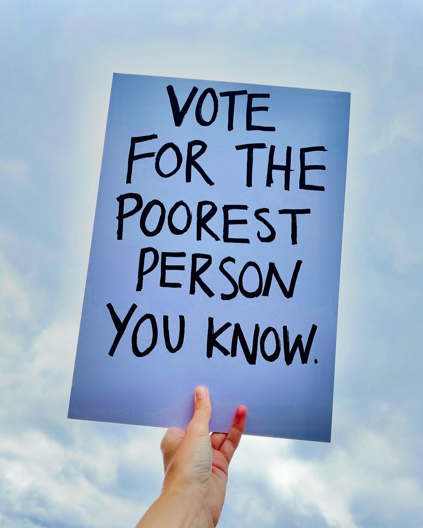 I&rsquo;m not going to tell you which party to vote for on Thursday, but I am going to suggest which person to vote for.

And for &lsquo;poorest&rsquo;, read/interchange with: most vulnerable, most unwell, most at risk, most in need, most disenfranch