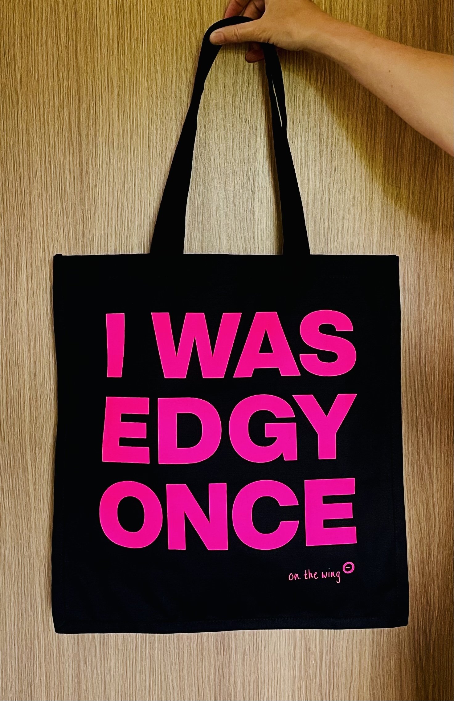 Edgy Bag - Neon Pink on Black