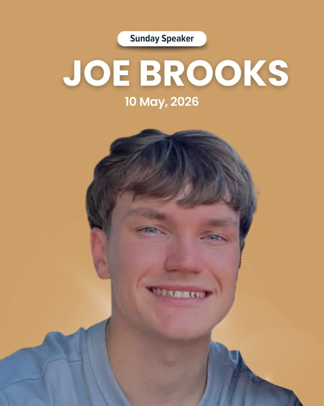 🌟 Speaker &ndash; Sunday 10th 🌟

On Sunday, 10th May Joe Brooks will be preaching as we gather at @beaulieucommunity

📍Beaulieu Community Centre 17 Centenary Way, Beaulieu Square, Chelmsford
🕤 Service begins at 4pm
📱 Invite a friend and join us!