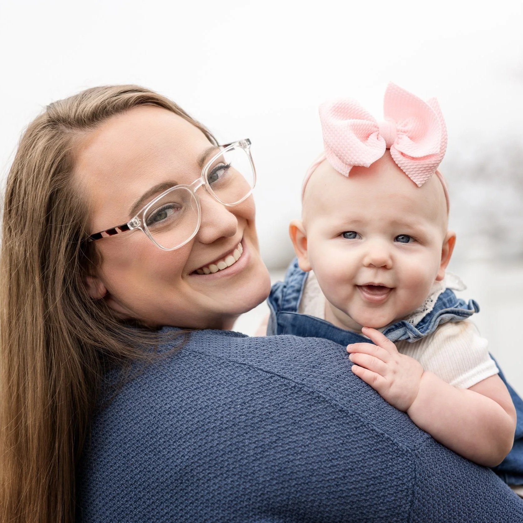 Mother and baby portrait outdoors during a family photography session