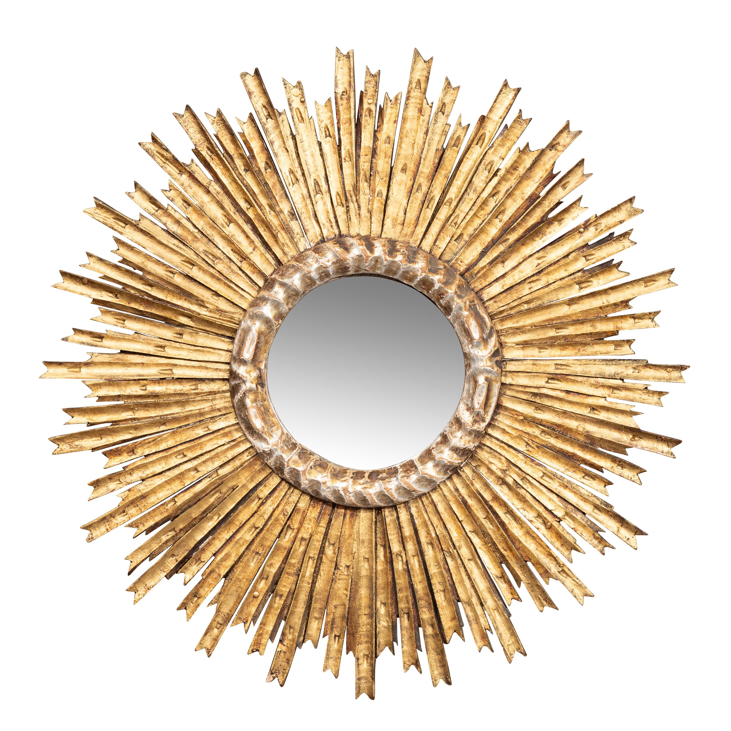 Gilded sunburst mirror photographed for an Atlanta antique dealer for 1stDibs listing