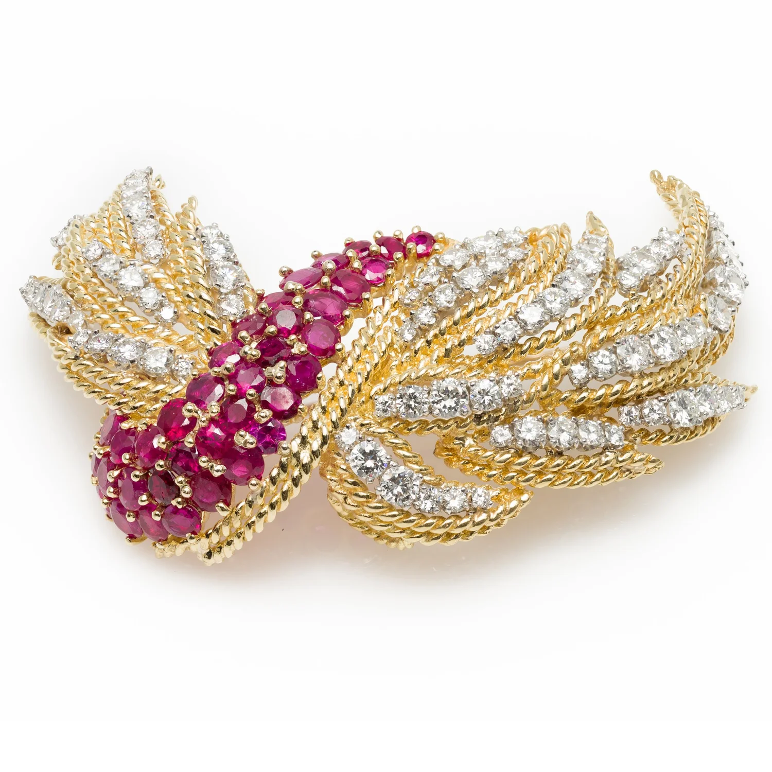 Ruby and diamond brooch