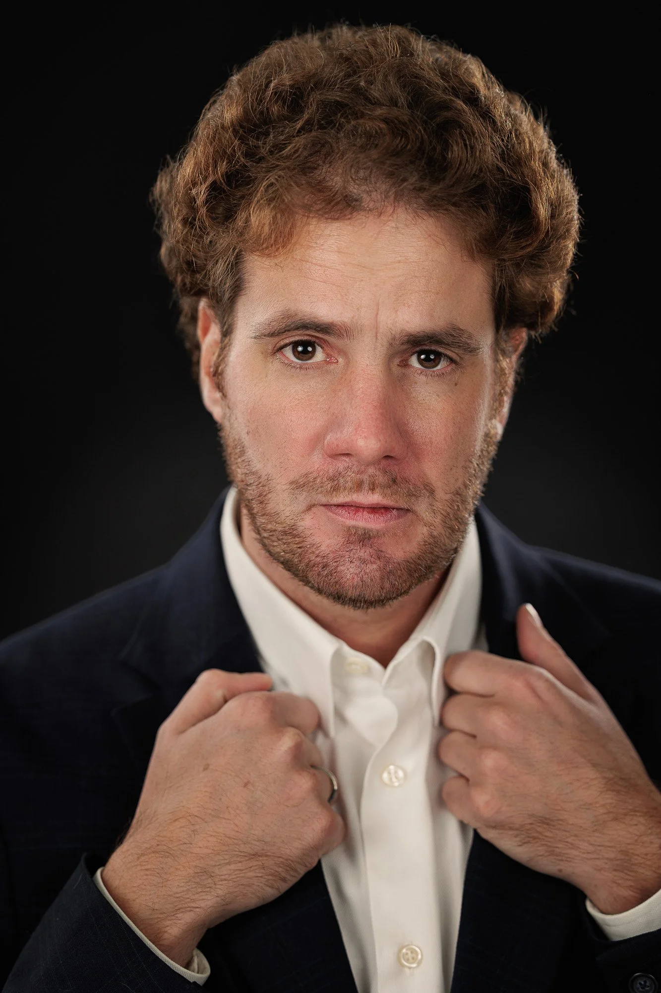 Portrait of an actor on blackbackground