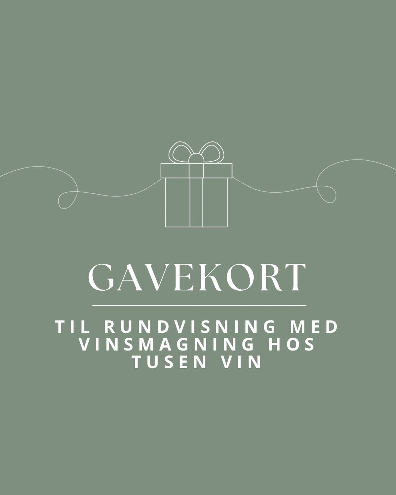 🎁 Giv en oplevelse i gave 🍷
Vidste du, at du nu ogs&aring; kan k&oslash;be gavekort til rundvisning med vinsmagning hos os?

En perfekt gave til vinelskeren &ndash; eller til &eacute;n, der er nysgerrig p&aring; dansk vin, &oslash;kologi og livet i