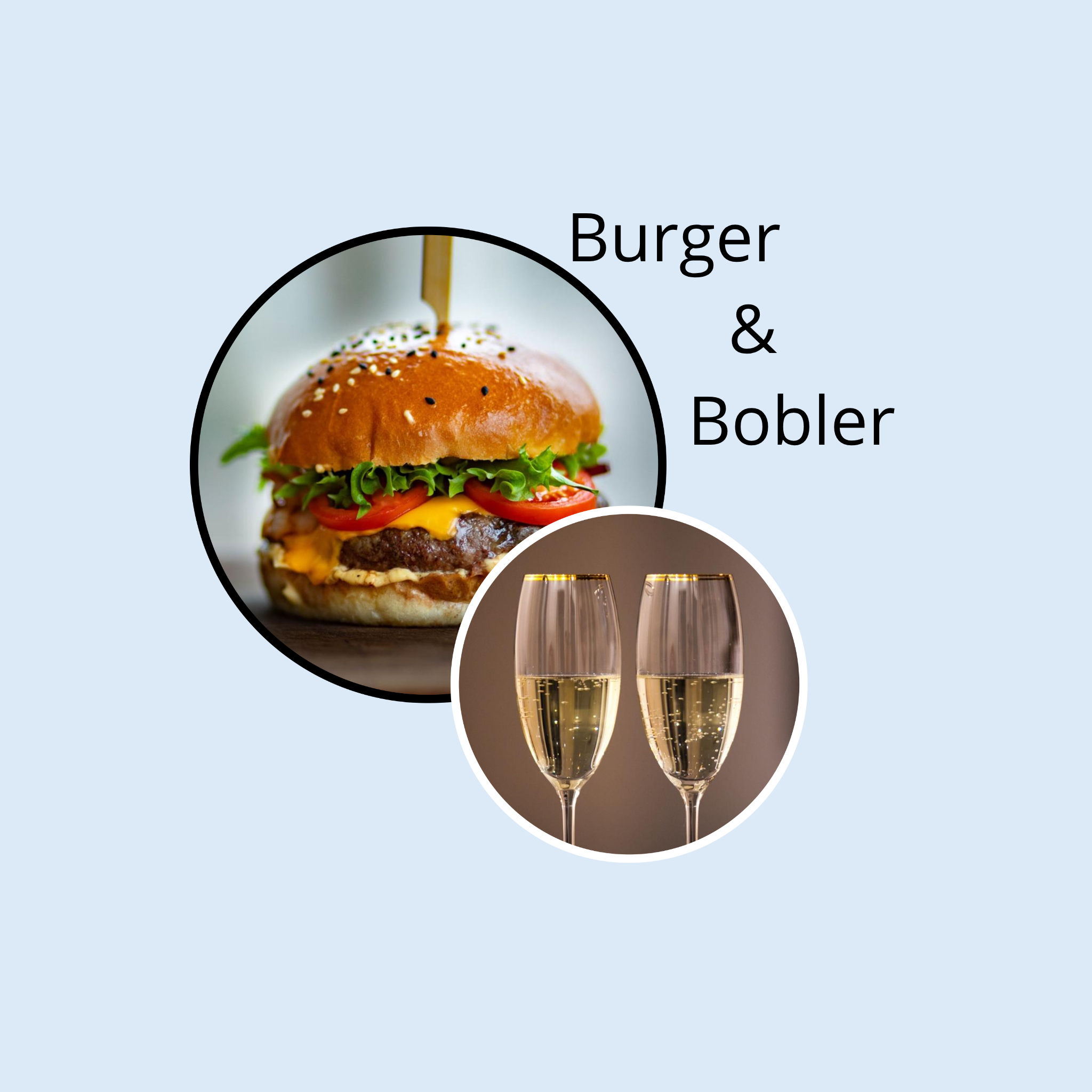 Burger og Bobler med Tusen Vin