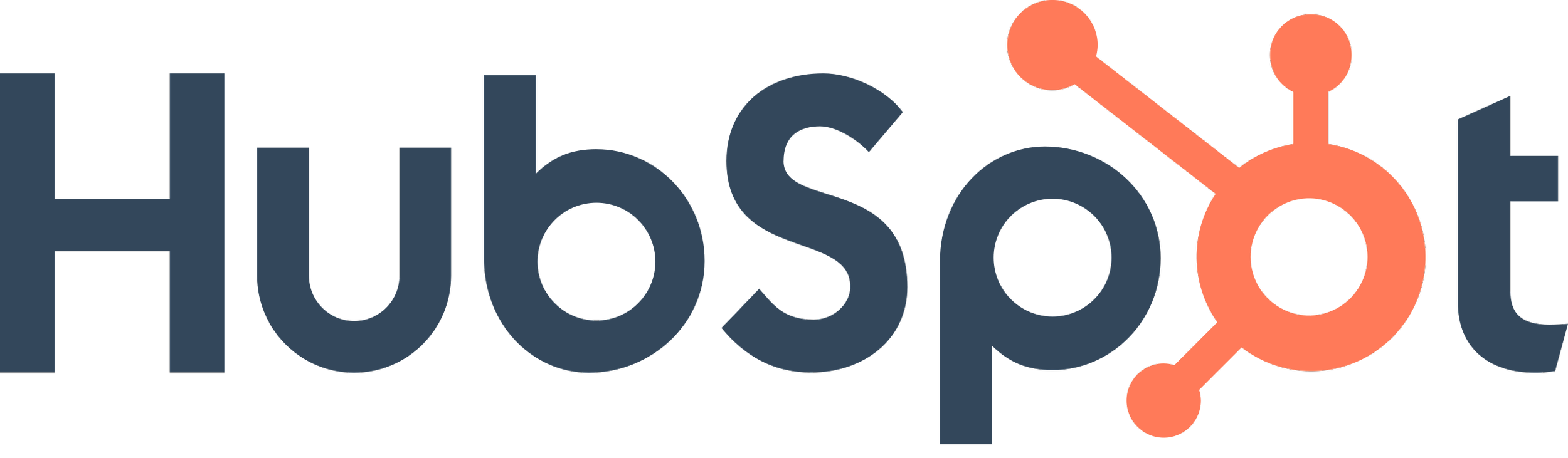 HubSpot logo with stylized orange circle and connecting lines