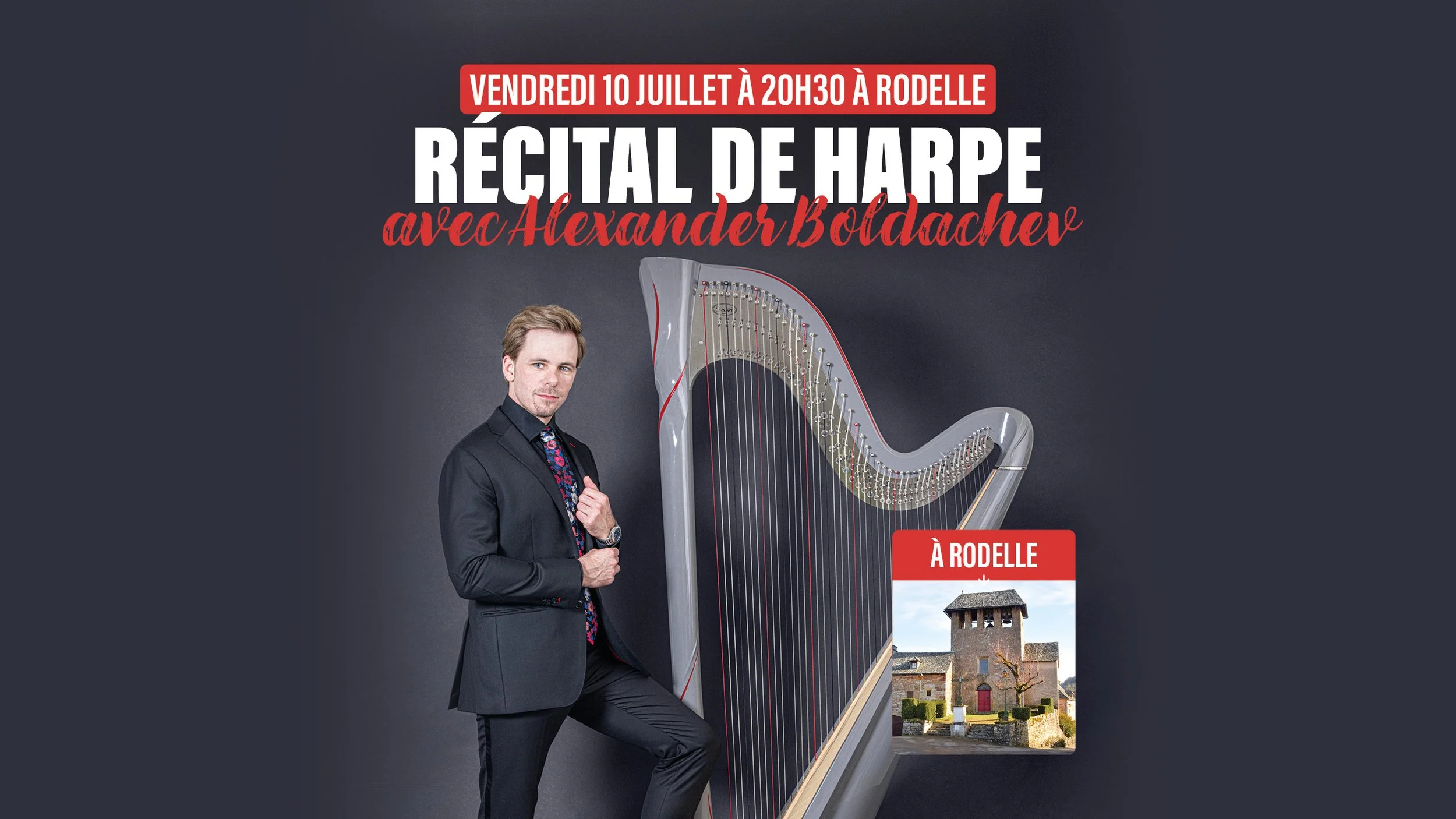 Récital de harpe à l'église de Rodelle