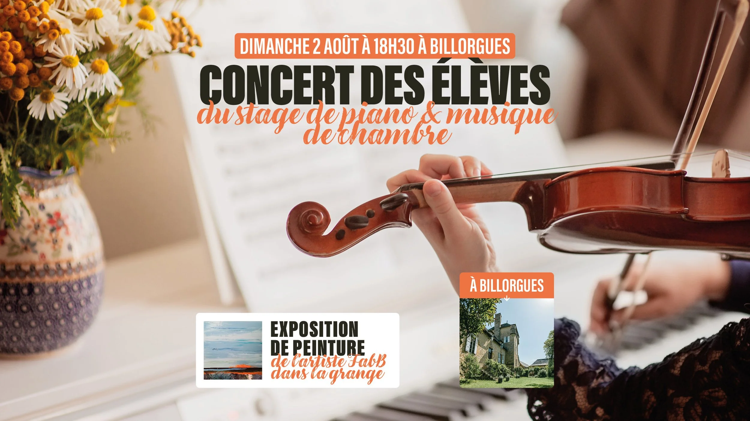 Concert des élèves du stage de piano et musique de chambre à Billorgues