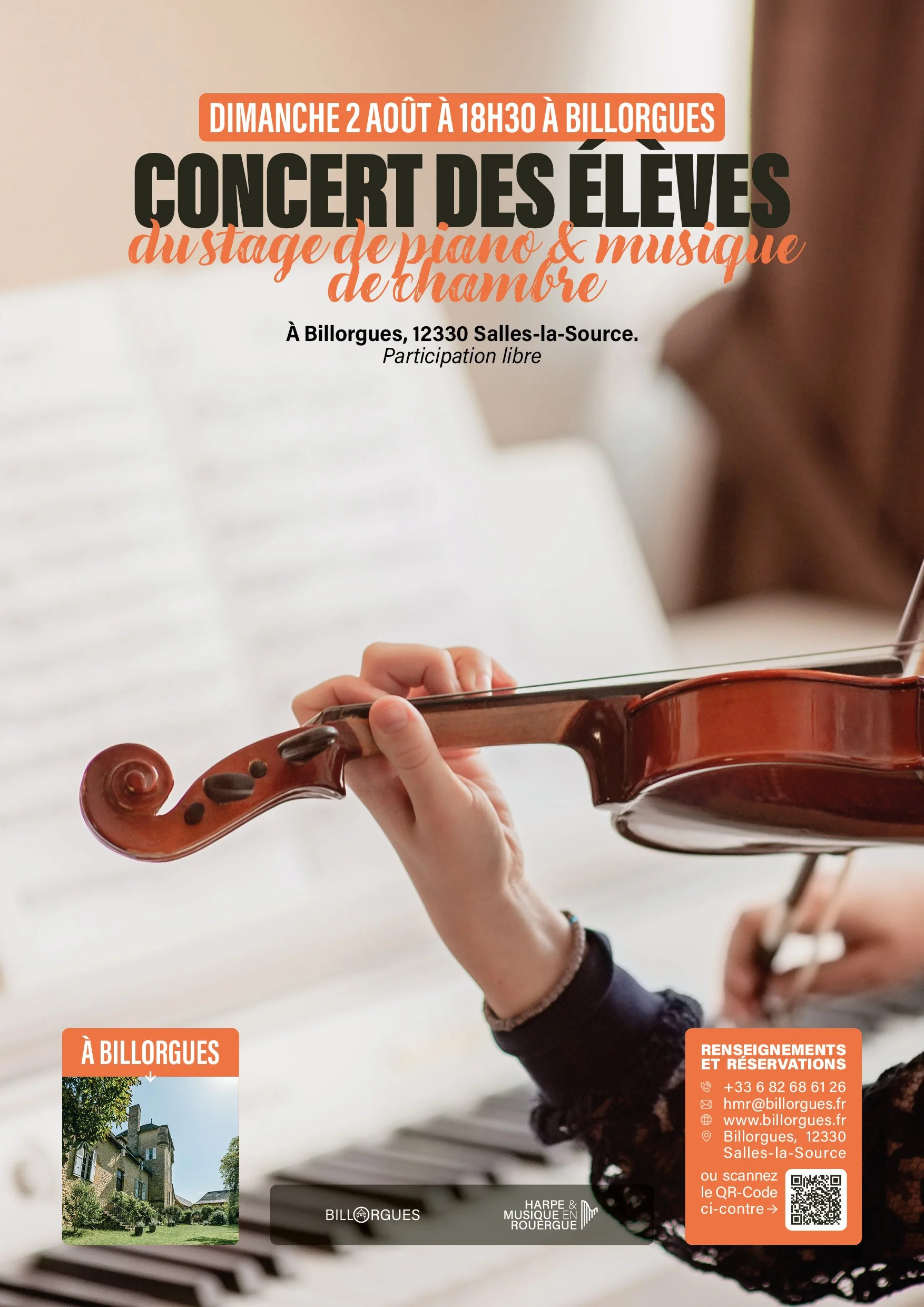 Affiche du concert des élèves de piano et musique de chambre
