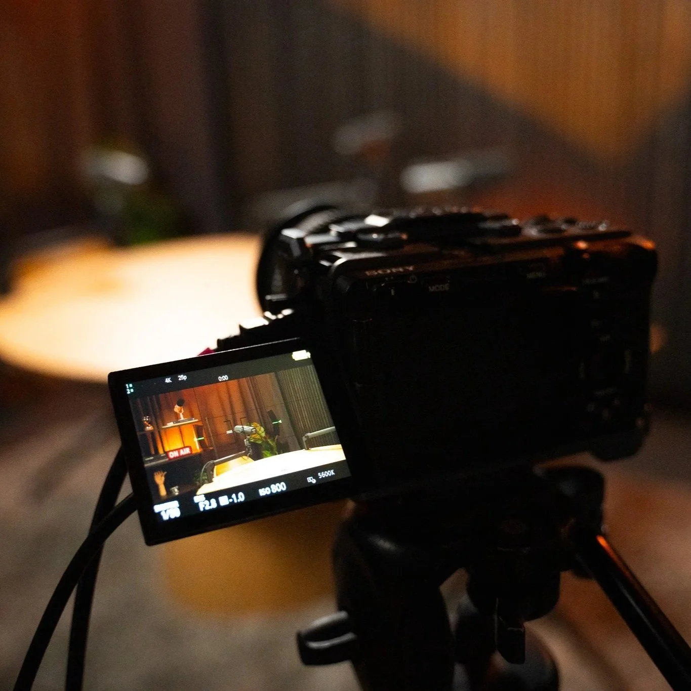 Recording a professional video podcast for brand content