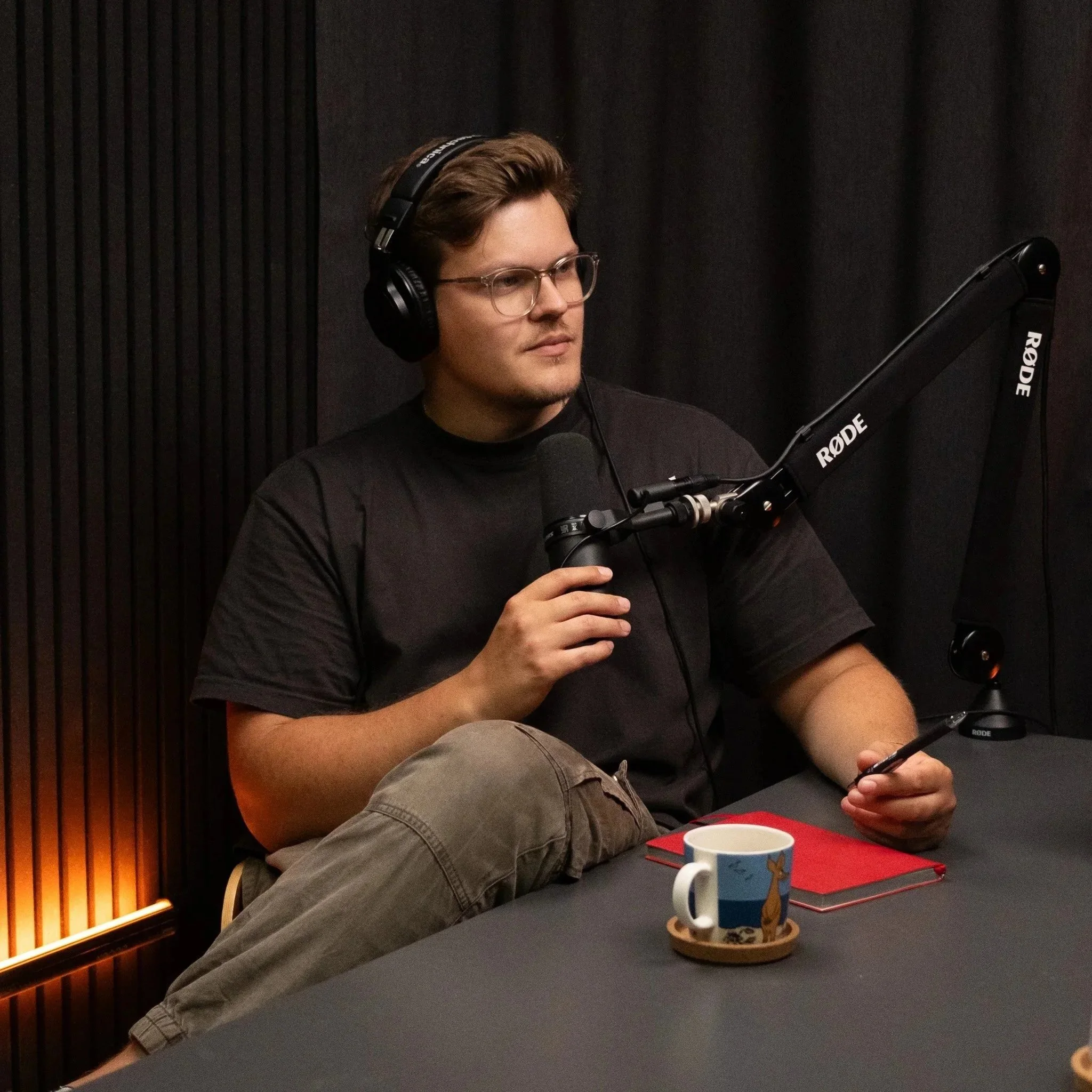 Optagelse af videopodcast i professionelt podcast-studie i København