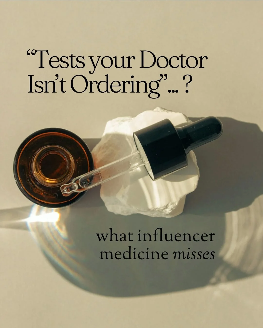 &ldquo;Tests your doctor isn&rsquo;t ordering&rdquo; has become a popular phrase online. And I understand why it resonates.

Many patients feel unheard, rushed, or dismissed in the healthcare system. Wanting more data can feel like taking control of 