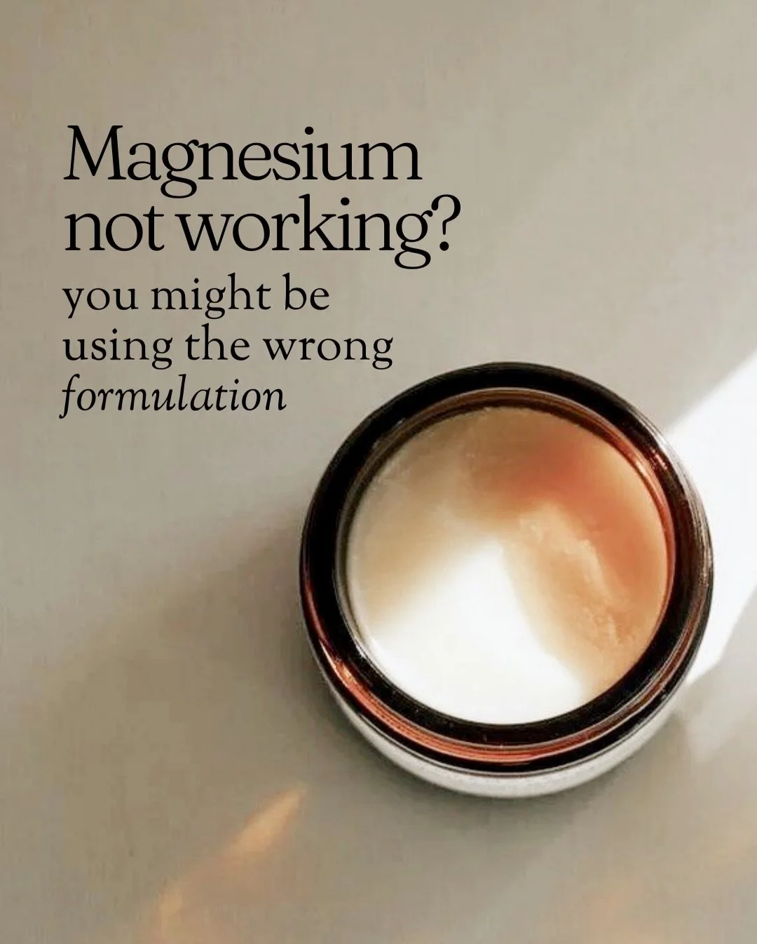 Magnesium is one of the most commonly recommended supplements, yet one of the most misunderstood.

When people say magnesium &ldquo;didn&rsquo;t work,&rdquo; the issue is often not magnesium itself, but formulation, dose, timing, or mismatch with the