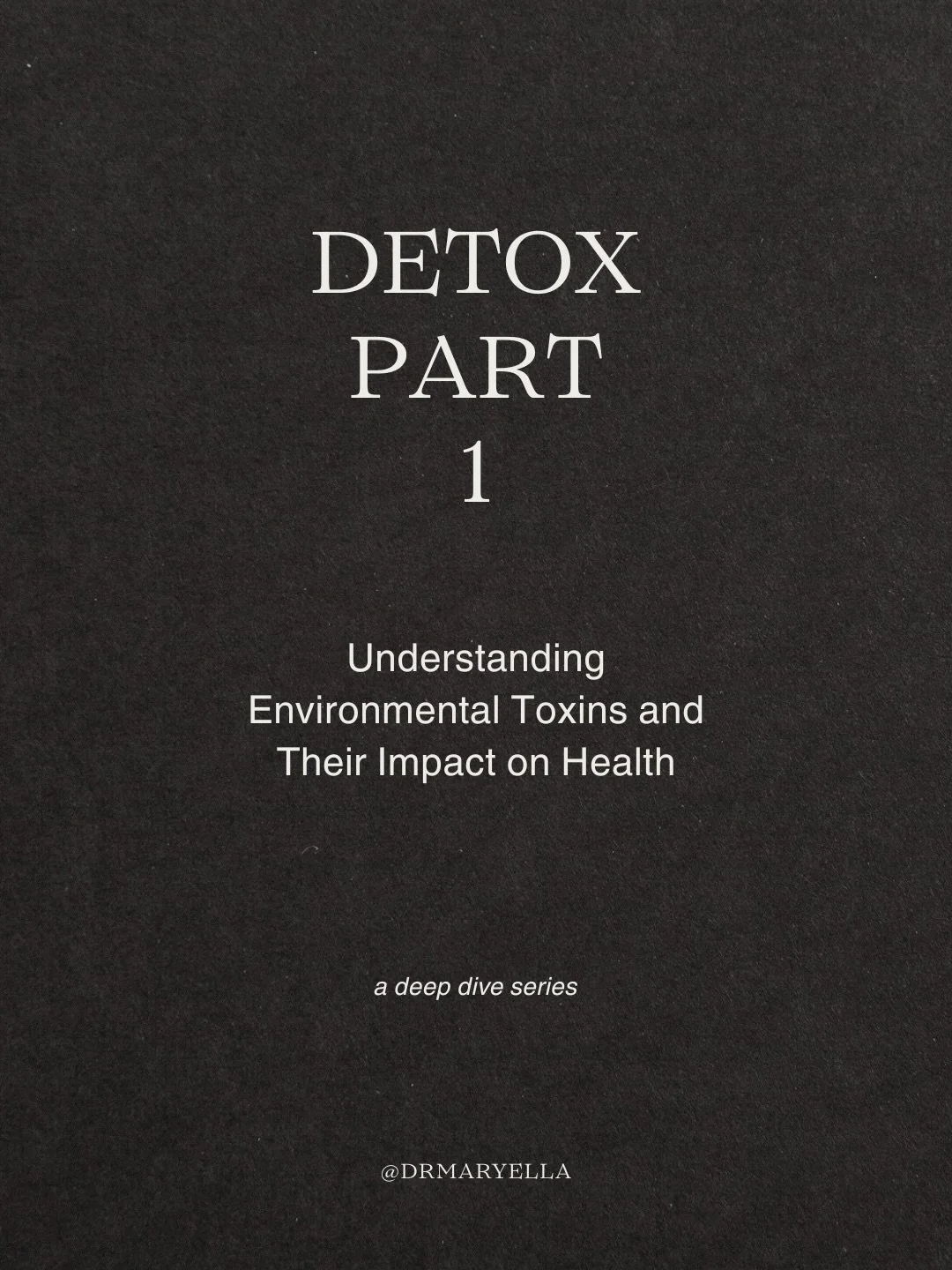 NOW LIVE 🌱Detox in a Toxic World Series. Part 1: Understanding Environmental Toxins and Their Impact on Health. 

This 5-part series is an evidenced-based deep dive into a topic overtaken by wellness influencers, fearmongering and misinformation: De