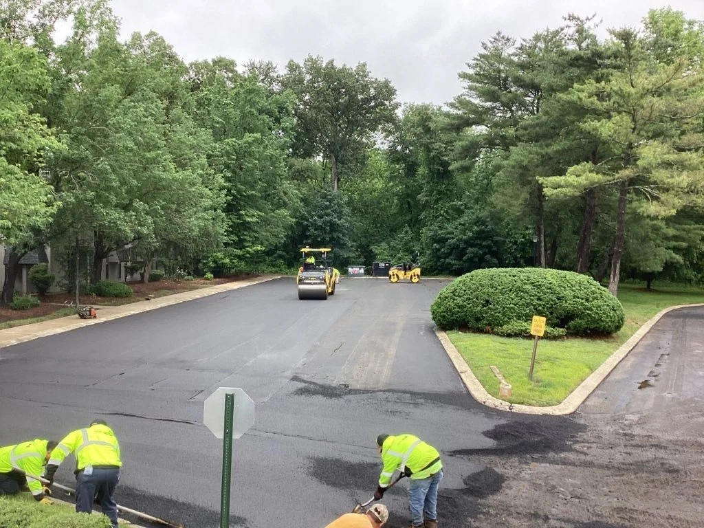Newly paved roadway at Clusters of Lexton in Maple Shade, New Jersey