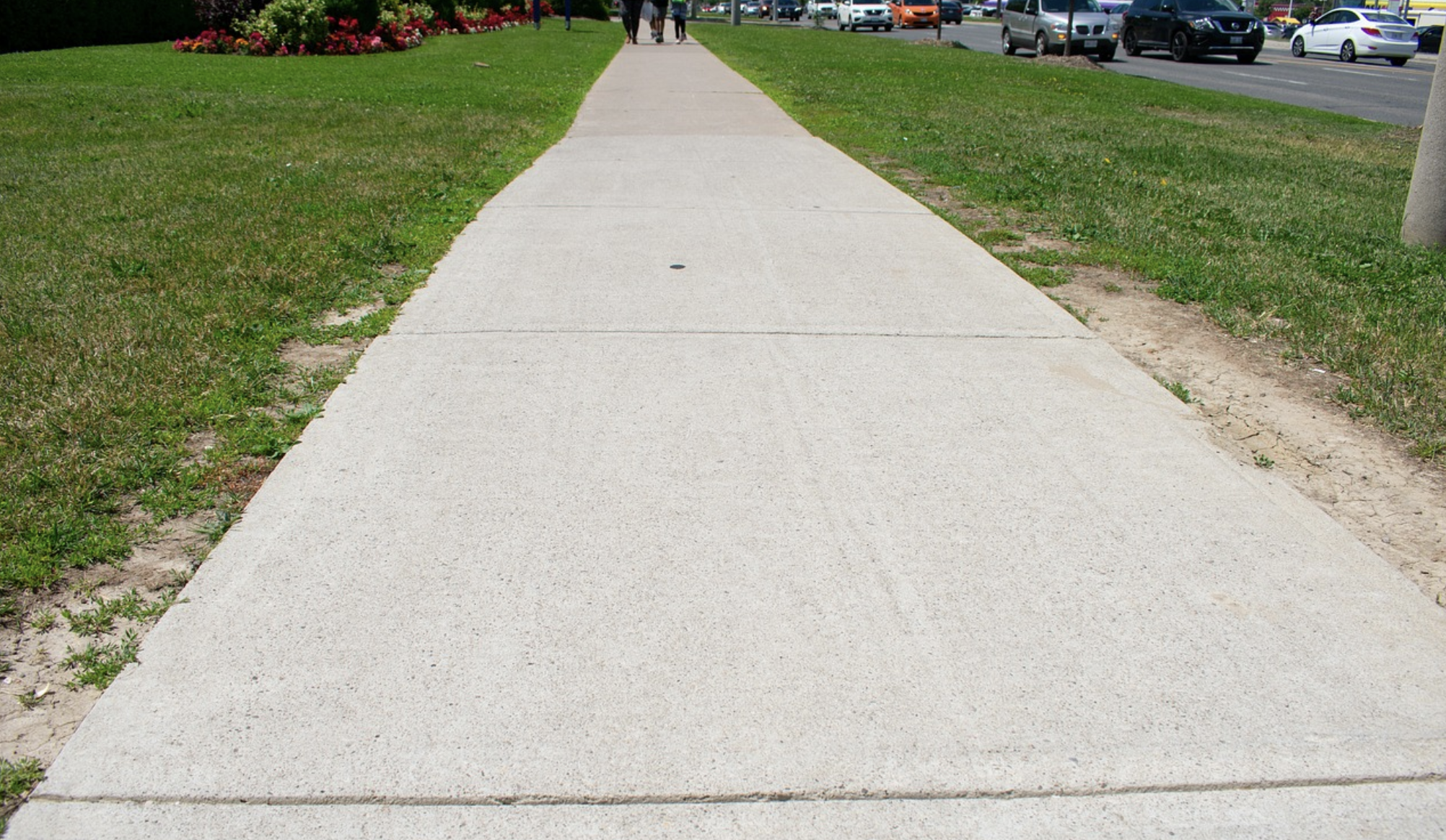 Concrete sidewalk path