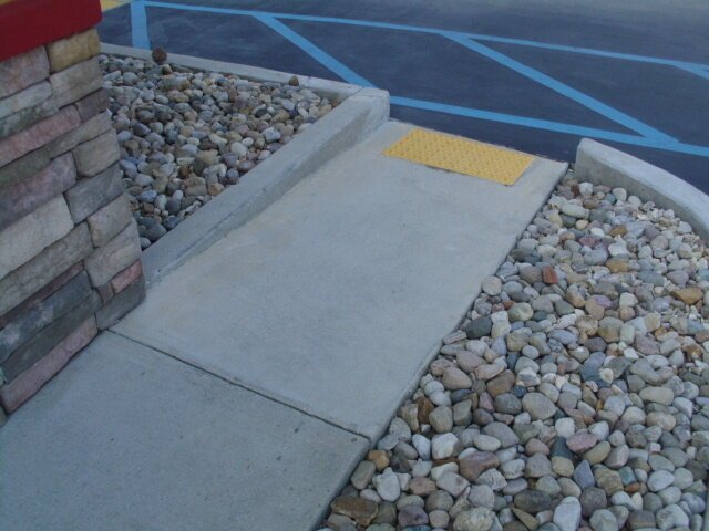 Concrete curb ramp example