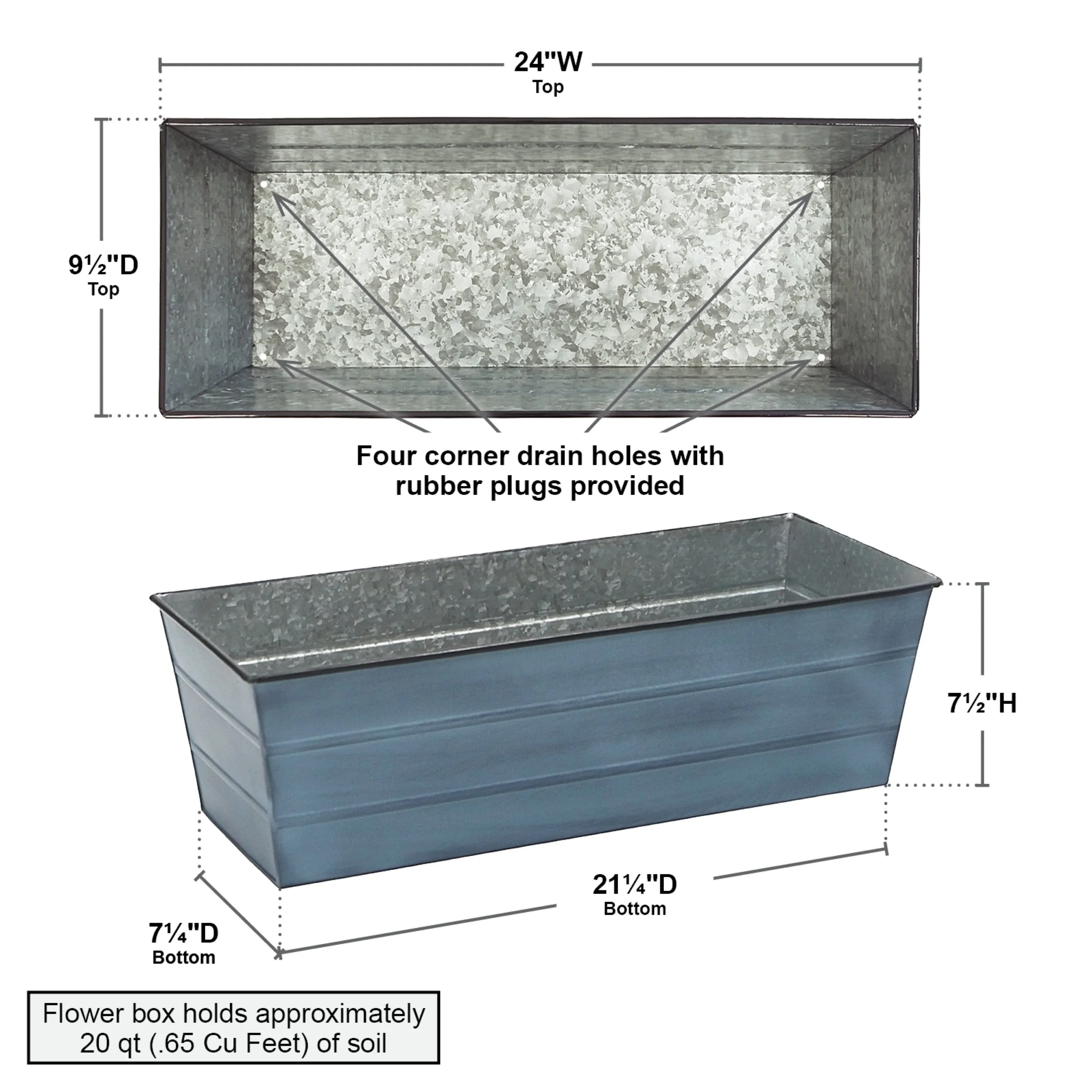 Medium Blue Bloom Box dimensions