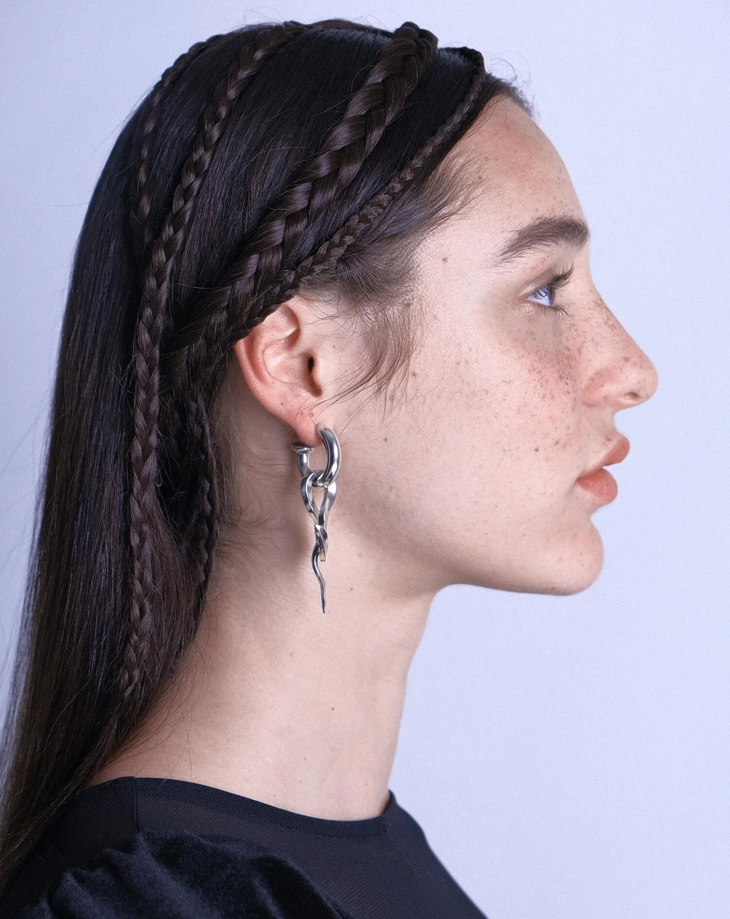 boucles d'oreille serpent argent