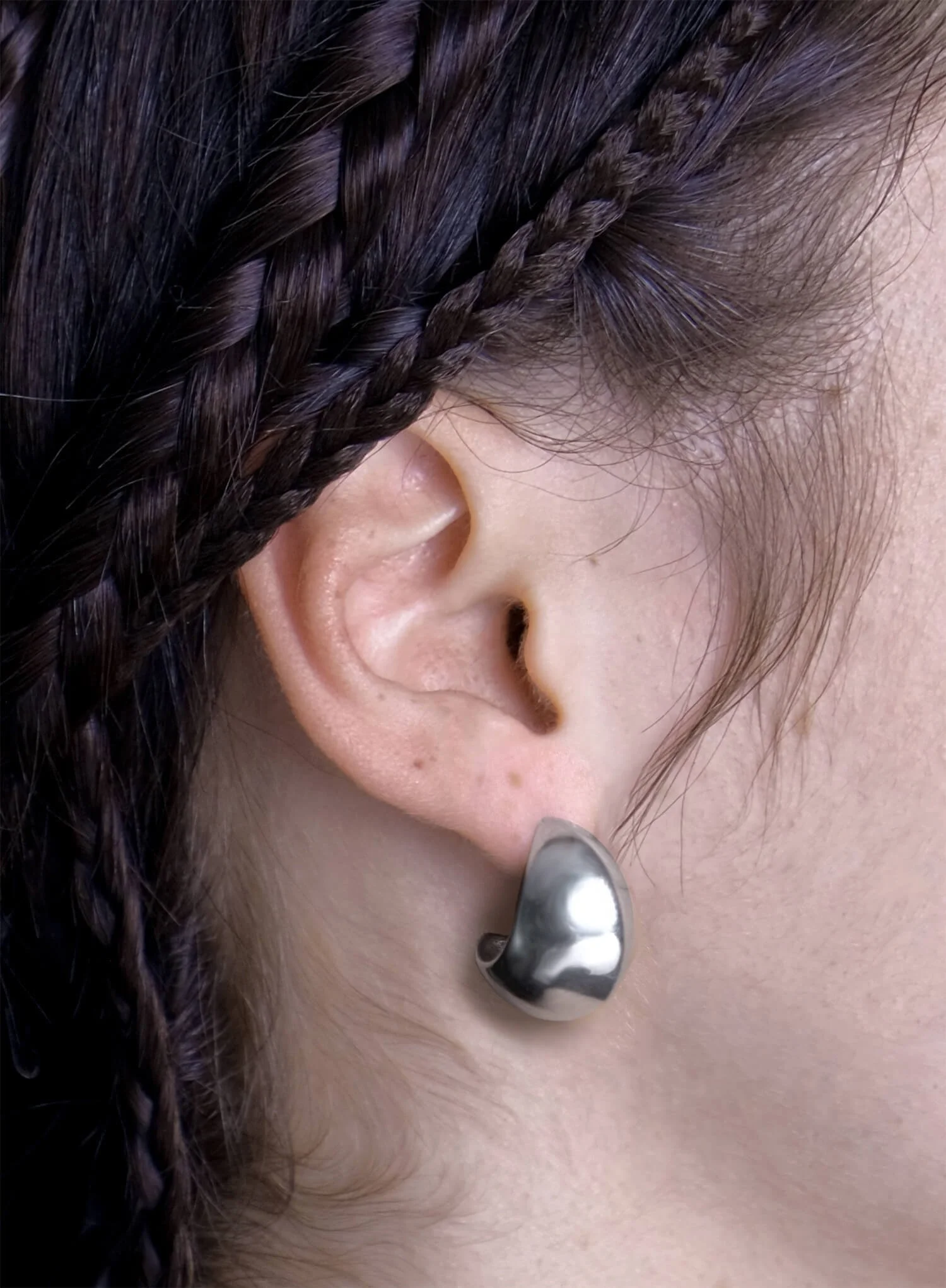 grandes boucles d'oreilles lunes en argent