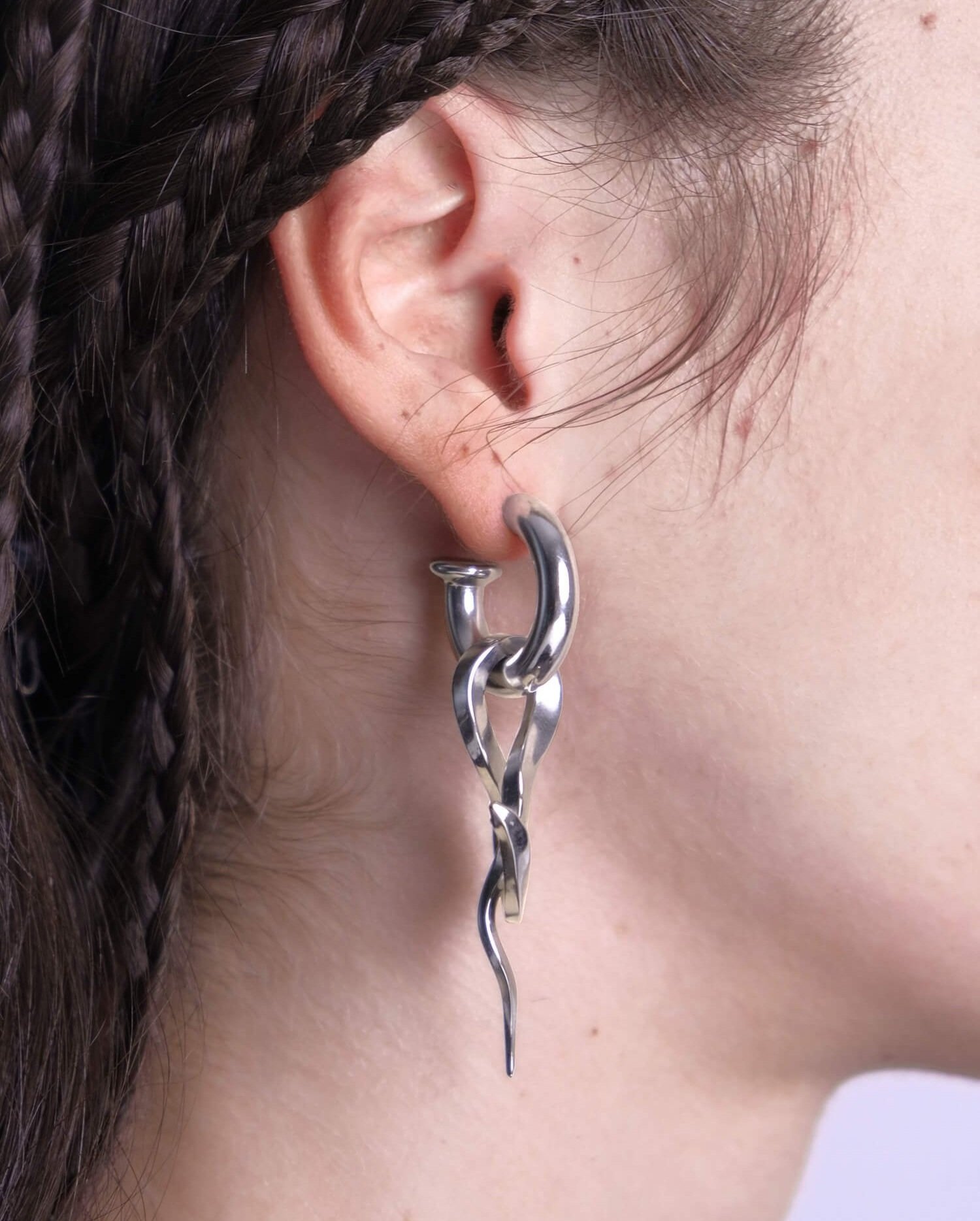 boucles d'oreille serpent argent