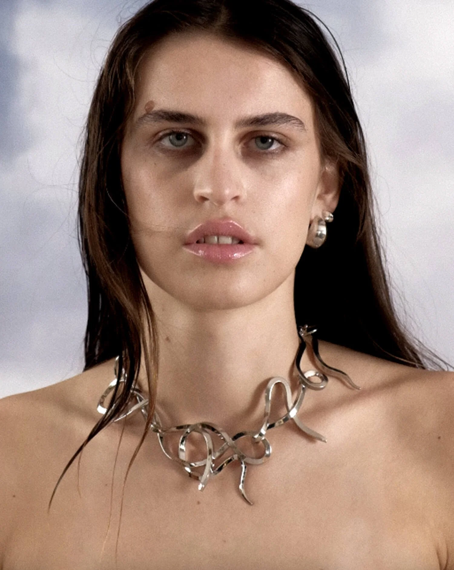 collier trois serpents argenté