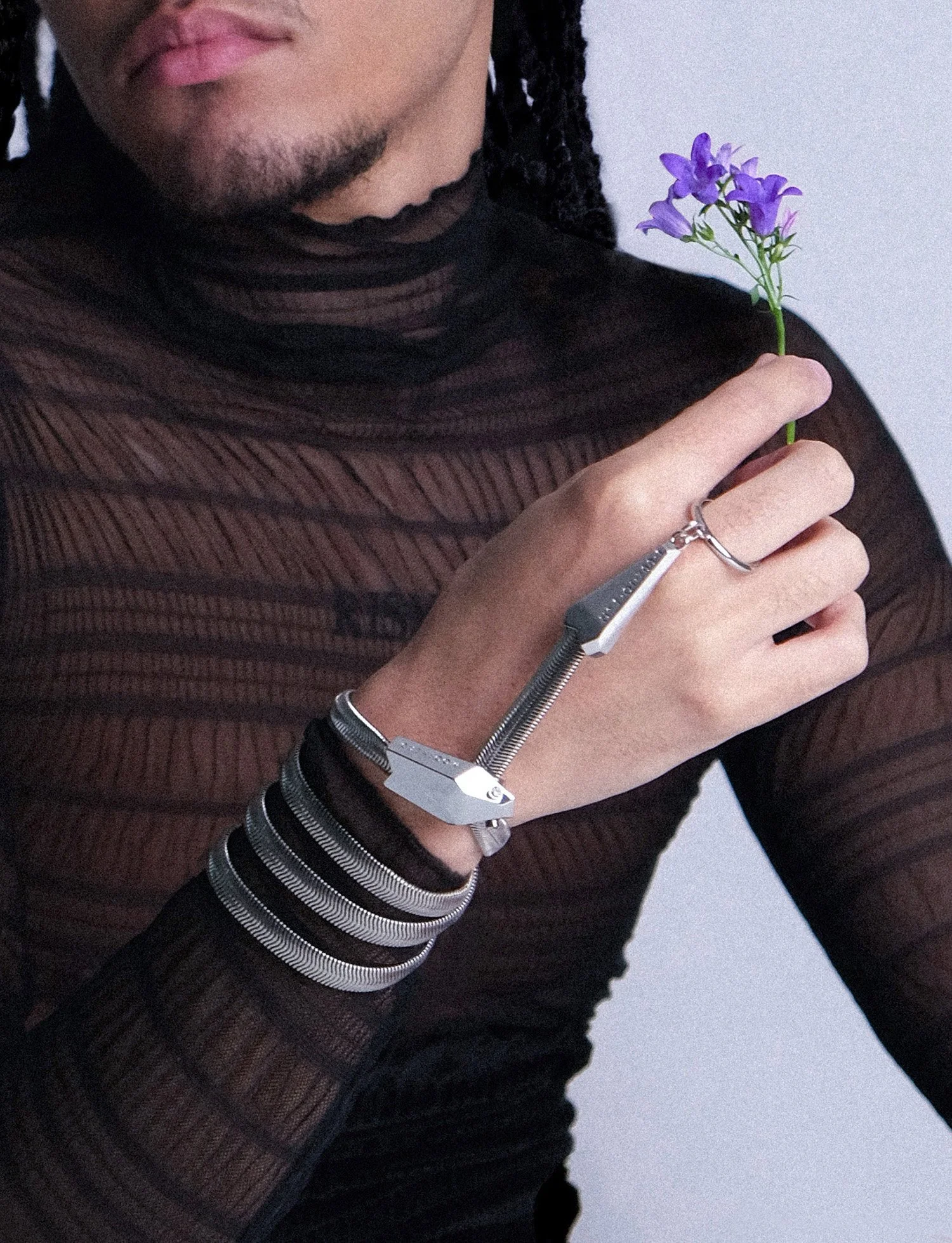 "bracelet trois tours chaîne libre serpent"