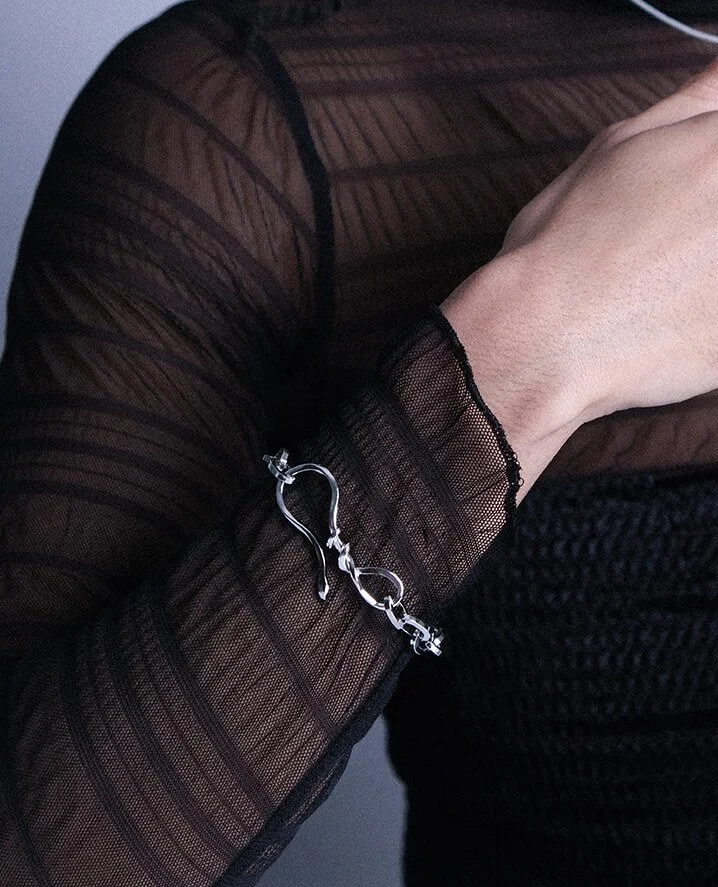 bracelet chaîne et serpent argent