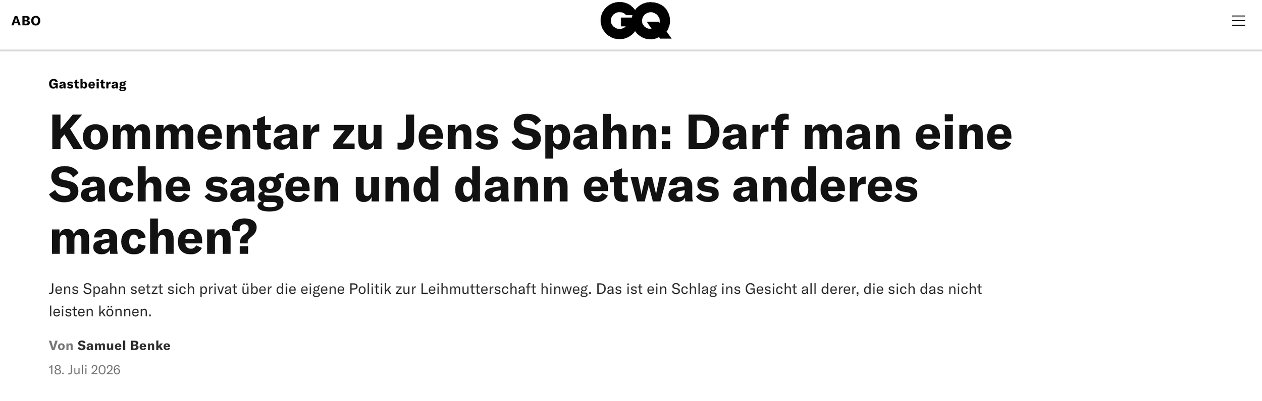 Jens Spahn Leihmutterschaft GQ