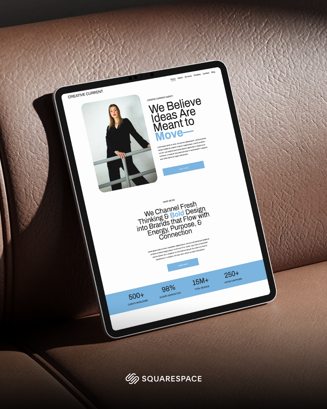 Premium PLR Squarespace Website Template for Agency, Virtual Assistant, Social Media Manager