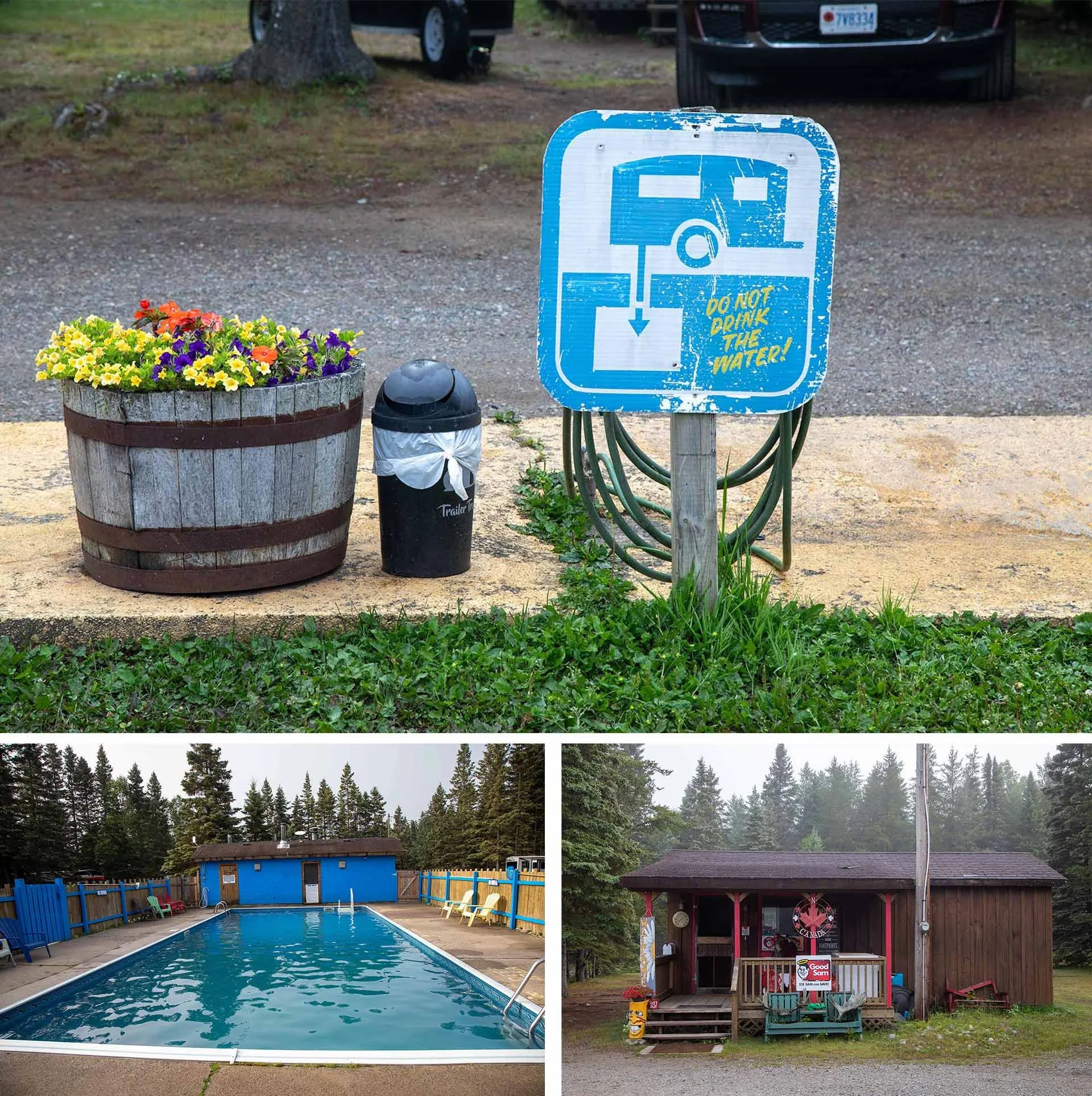 Pool, store and dump starion at Wawa RV Resort.