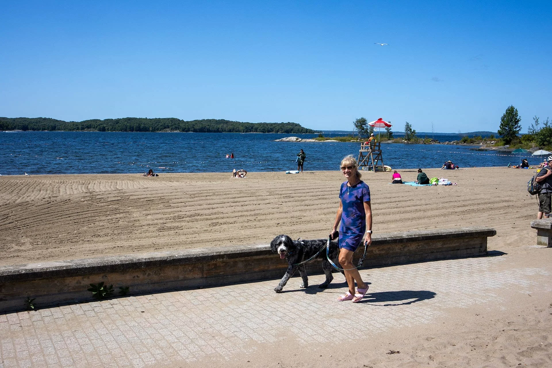 Walking by Waubuno Beach, Parry Sound, Ontario.