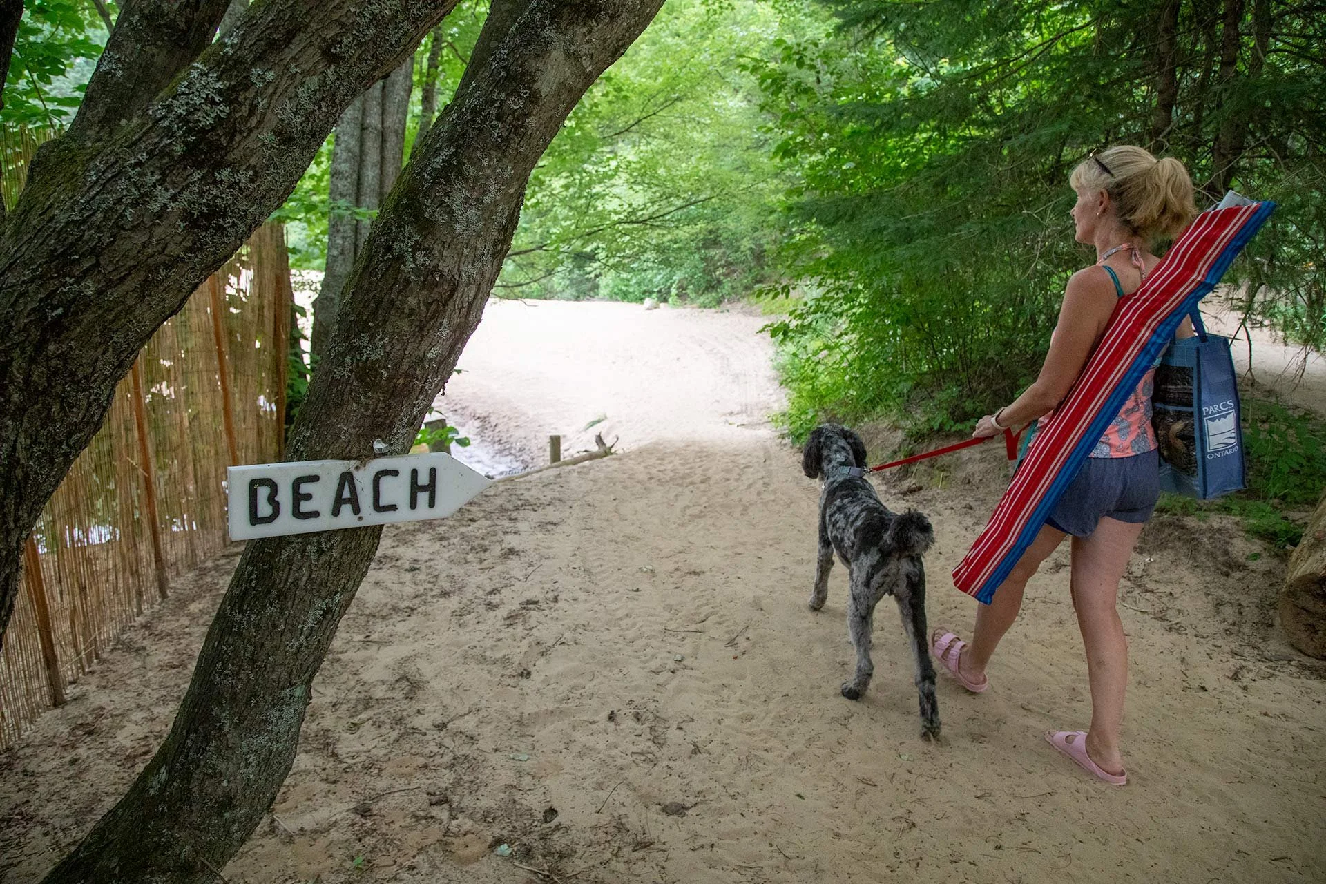 Walking to the beach at Huntsville Lagoons RV resort