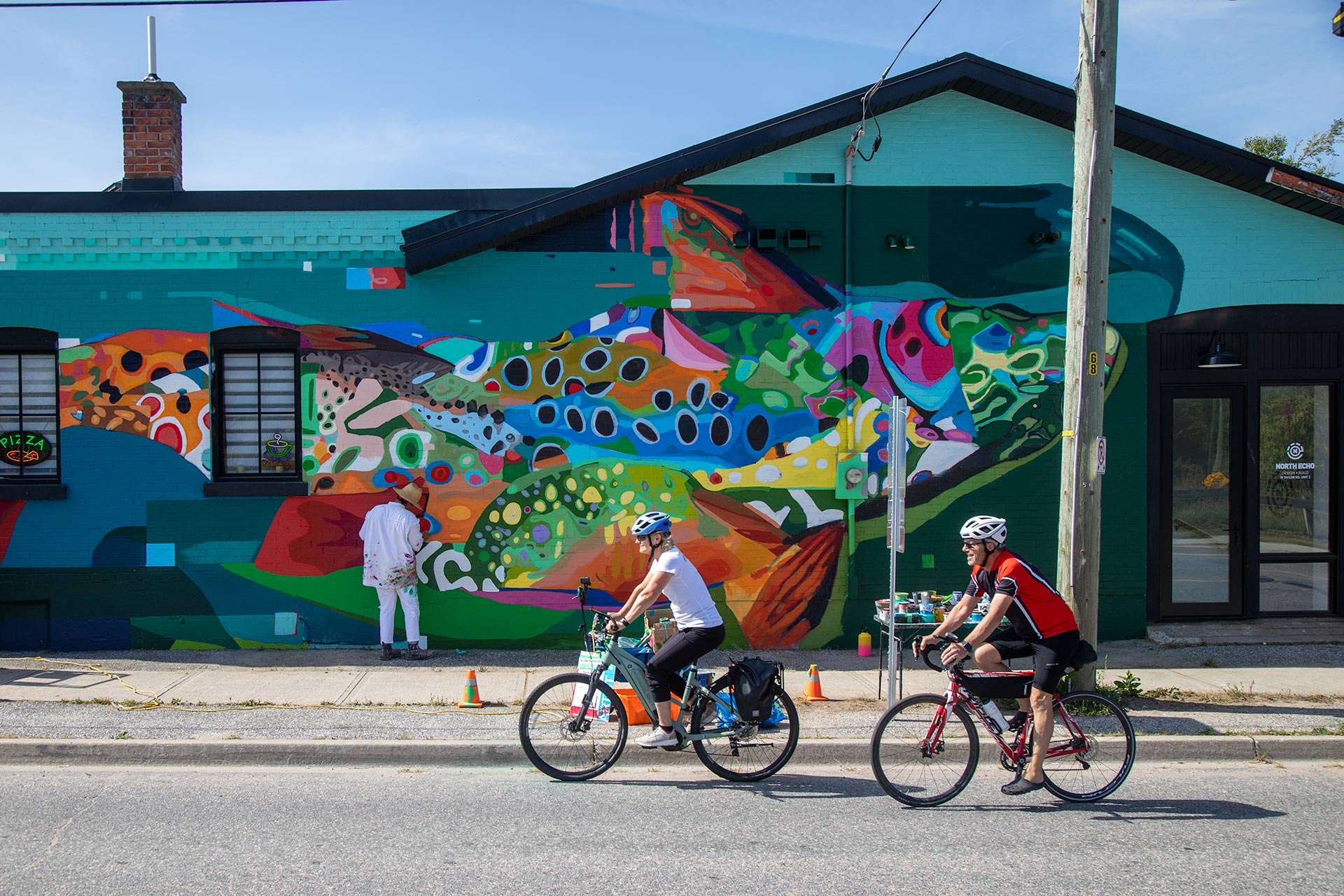 Exploring Bracebridge by bike.