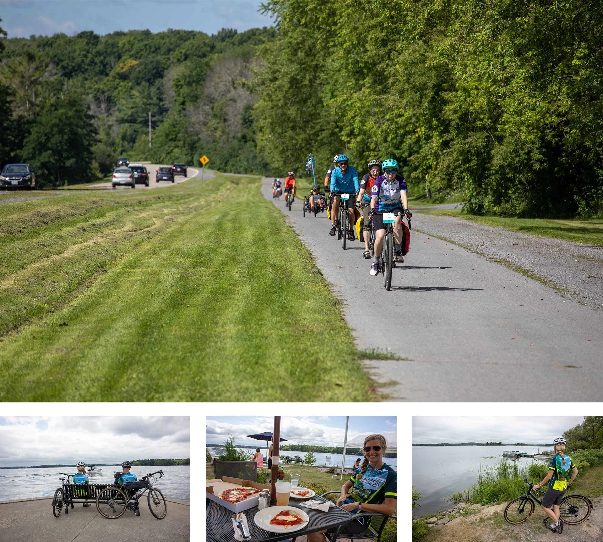 Riding along 1000 islands section of the Great Lakes Waterfront Trail.