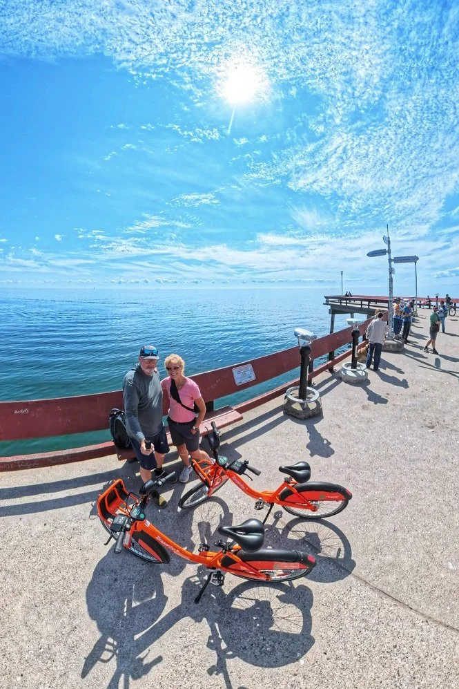 Bikes on the pier on Centar Island.