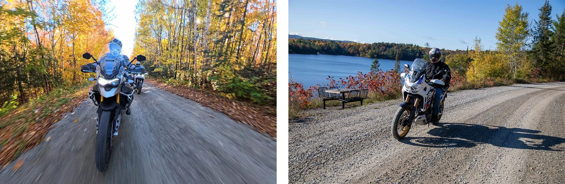 Riding on gravel, Fox Lake Road.